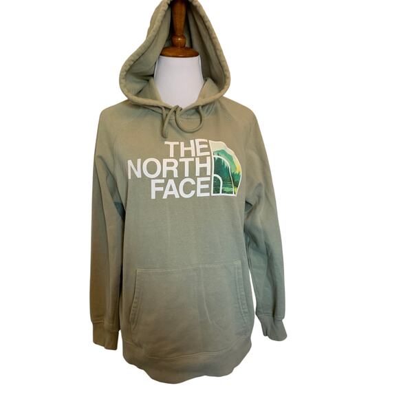 The North Face Hoodie Womens Med green Half Dome Pullover Graphic forest - Picture 1 of 7